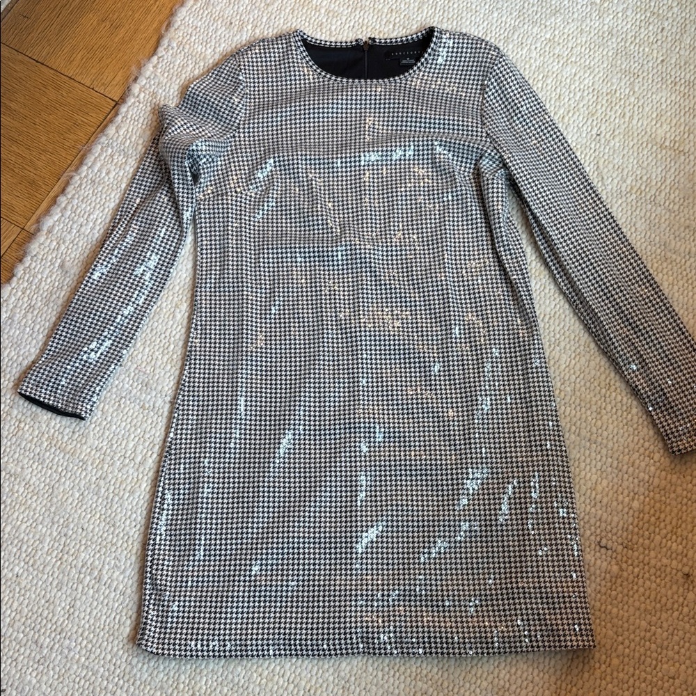 Sanctuary Sequined Houndstooth Shift Dress Sz. M